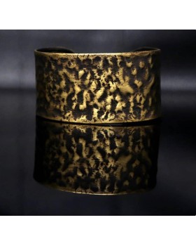 Brass embossed oxidised cuff